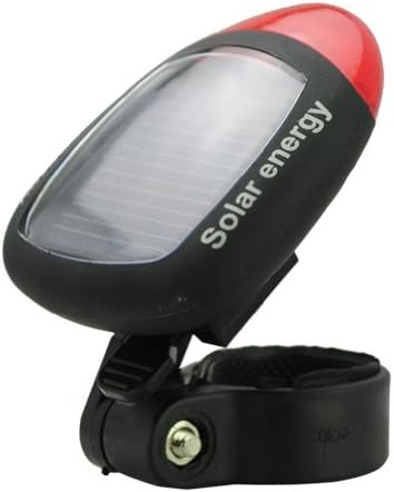 Solar Energy Rechargeable Tail Light Flashlight for Bicycle-Black