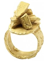 Artency, Geological Gold Ring, Gold 18k, Ring, Contemporary Artist Design, Size 7.0