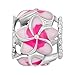 CharmsStory New Sale Cheap Jewelry Filigree Pink Flower Love Enamel Charm Beads Fit Pandora Charms Bracelet Gift