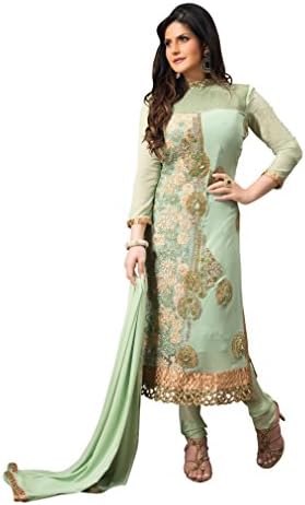 Light Green Net Georgette Party & Wedding Zari Embroidery Ethnic Churidar Suit Z3002