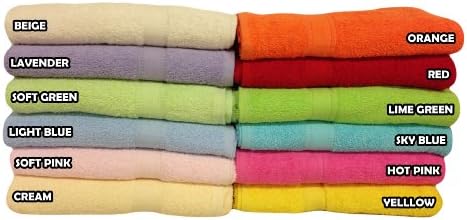 Plush Bath Towels - 100% Cotton Colored Bath Towels (Soft Pink)