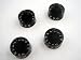 4 Black Speed Knobs for Guitar or Bass
