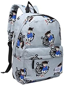 Jieshibai Anime Cartoon Unisex Pattern Canvas Backpack School Bag Travelling Bag Outdoor Bag (Detective Conan)