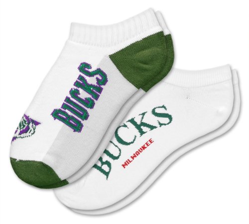 NBA Milwaukee Bucks Mens Socks, 2-Pack, Ankle Socks