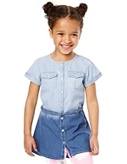 Pure Cotton Short Sleeve Denim Dress with Belt