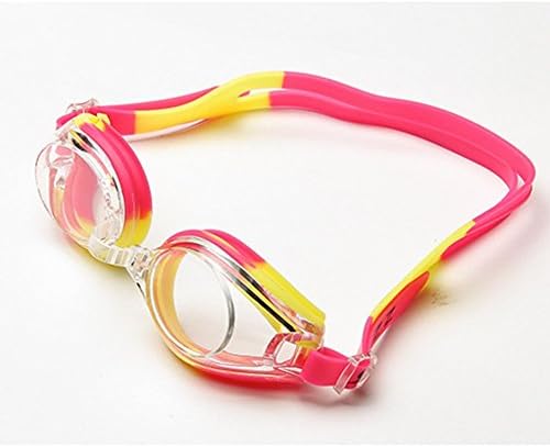 Junior Swimming Goggles for Kids and Early Teens, Soft and Comfortable, Mirrored Anti-Fog UV Protection - Best Junior Swim Goggles - Premium Quality blue yellow