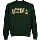 NCAA Baylor Bears Forest Green Arch Applique Crew Neck Fleece Sweatshirt