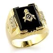 Genuine Onyx Masonic Ring Sizes 8-13
