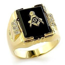 Genuine Onyx Masonic Ring Sizes 8-13