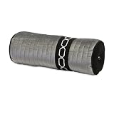 7 Classic Gray and Black Bolster Pillow with Greek Key Stitching
