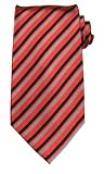 Red and Gray Thin Stripe Tie