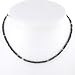 Black Spinel Gemstone Bead Choker Necklace with Sterling Silver Accent Beads, 14" Length, #7913