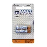 SANYO ニッケル水素電池 単4形 2本パック 充電池 世界 最高 レベルの 高容量 繰り返し 使える 高出力 ハイパワー 長持ち Ni-MH1000
