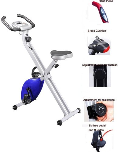 Magnetic X-Bike Folding Upright Exercise Bike the GYM MASTER HY5010 in BLUE