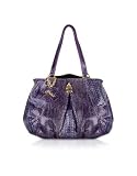 Ghibli Purple Python Skin Satchel Bag