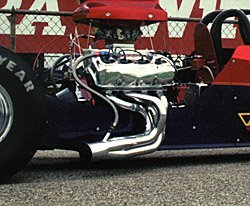 Husler Hedder Drag Racing Tube Size 1 7/8 in. Collector Size 3.5 in. Chevy Small Block w/Sub-Flange Full Fendered S And W Spitzer Brogie Painted Coating