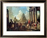 Kitchen & Housewares : Alexander III the Great Before the Tomb of Achilles Styles Framed Art Poster Print by Giovanni Paolo Pannini, 33x27