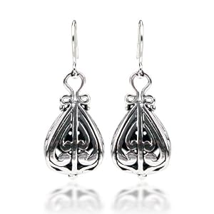 Sterling Silver Bali Inspired Filigree Drop Earrings