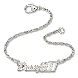 Sterling Silver "Denny #11" Driver Denny Hamlin Script NASCAR Bracelet