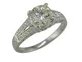0.16 CT ROUND DIAMOND ANTIQUE STYLE ENGAGEMENT RING SETTING MADE IN PLATINUM
