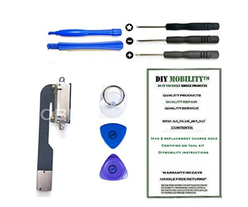 iPad 2 Dock Connector Charge Port Flex Cable Replacement Kit with DM Tools and Instructions Included - DIYMOBILITY