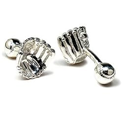 Silver Baseball Glove Cufflinks