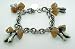 Vintage Italian Sterling Silver and Amber Mushroom Bracelet