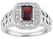 PLATINUM OVER STERLING SILVER 1.93CTW BELLA LUCE RUBY COLOR SIMULANT WITH DIAMOND SIMULANT RING