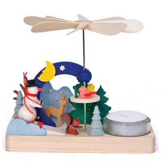 Snowman in Forest Small Christmas Pyramid