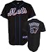 Johan Santana Jersey: Adult 2010 Majestic Alternate Black Replica #57 New York Mets Jersey