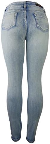 BriBrisFashion Junior's Stretchy Distressed Skinny Jeans, Faded Blue, 11