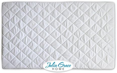 Pack n Play Crib Mattress Cover by Julia Grace Home | Mini Crib Mattress Protector | Organic Ultra Soft Fabric is Waterproof, Hypoallergenic, Machine Washable | Fits All Portable and Mini Cribs