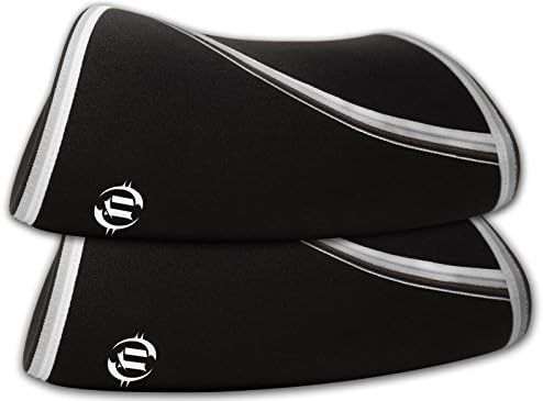 Premium Elbow Sleeves (Pair) 5mm Neoprene ~ Compression &amp; Support for Crossfit, Weightlifting, Powerlifting, Tennis, Basketball, Volleyball... For Both Men &amp; Women (Small)