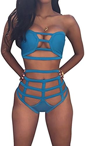 Fashion iDEA SEXYARN Women's Hollow Out Bandage Bodycon Sexy Bikini Set Swimsuit Beachwear Lady Wear