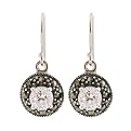 Sterling Silver Marcasite & CZ RoundEarrings