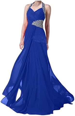 Gorgeous Bridal 2015 Senior Prom Gown Halter Neck Sequined A-line Long Dress- US Size 8
