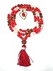 Prayer Beads Meditation Japa Mala Coral Crystal Rudraksha Beads Pendant 108+1