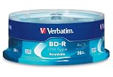 Verbatim 97090 25 GB 2x Blu-ray Single-Layer Recordable Disc BD-R LTH (Low to High), 20-Disc Spindle