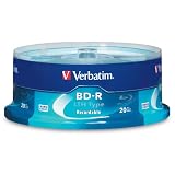 Verbatim 97090 Blu-Ray 25 GB 2X Low to High In-groove Recording (BD-R LTH), 20-Disc Spindle