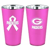NFL Green Bay Packers 16-Ounce Breast Cancer Awareness Lusterware Pint Glass Set