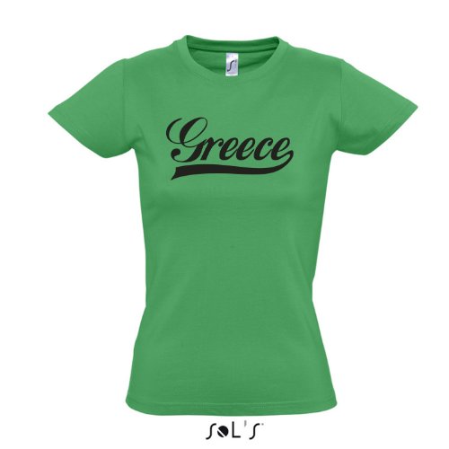 Damen T-Shirt – Griechenland Oldschool Greece LÄNDERSHIRT EM / WM FAN Trikot S-XXL , Kelly green – schwarz , M