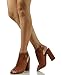 Wild Diva Women's Darlyn 01 Peep Toe Faux Leather Slingback Chunky Block Heel Ankle Boot