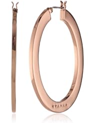 T Tahari Polished Flat Edge Oval Hoop Earrings