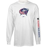 Reebok Columbus Blue Jackets White Left Wing Long Sleeve T-shirt