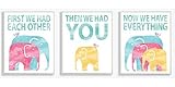 The Kids Room by Stupell We have Everything watercolor Elephants 3Pc Wall Plaque Art Set [並行輸入品]