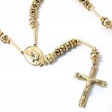Topaz Beaded Gold Plated 32 Beaded Rosary Necklace Fashion Jewelry