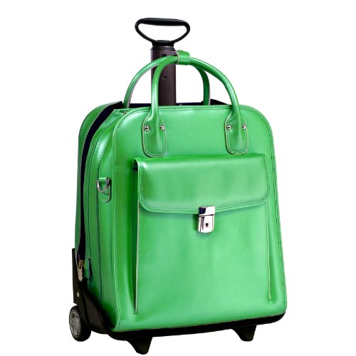 McKleinUSA LA GRANGE 96491 Green Leather Vertical Detachable-Wheeled Ladies' Briefcase