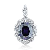 Bling Jewelry Vintage Style Flower Filigree Amethyst Color Cubic Zirconia Pendant