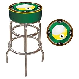 30-Inch 9 Ball Logo Padded Backless Swivel Bar Stool - 9BL1000 by Barstools