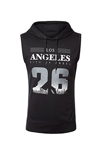 Greatrees Men's Fleece Plain Fit Hooded Sleeveless Vest